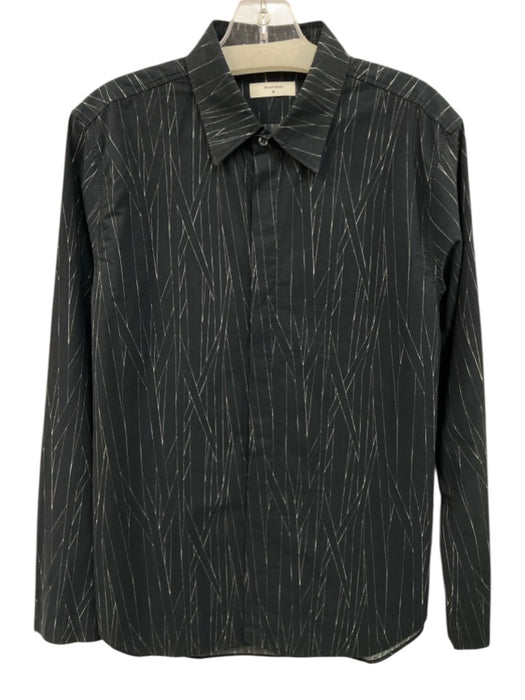 Billy Reid Size M Black & Beige Cotton Button Down Long Sleeve Shirt Black & Beige / M