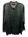 Johnny Was Size M Dark Green Silk Button Down Leopard Long Sleeve Top Dark Green / M