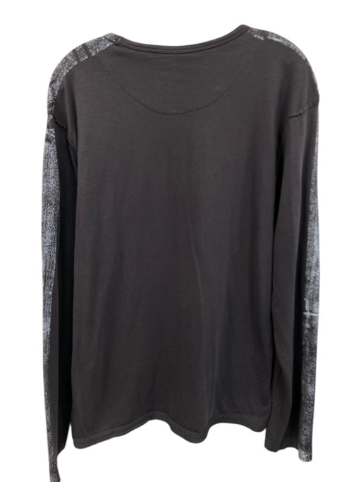 Adolfo Dominguez Size Est M Gray Cotton Long Sleeve Embroidered Top Gray / Est M