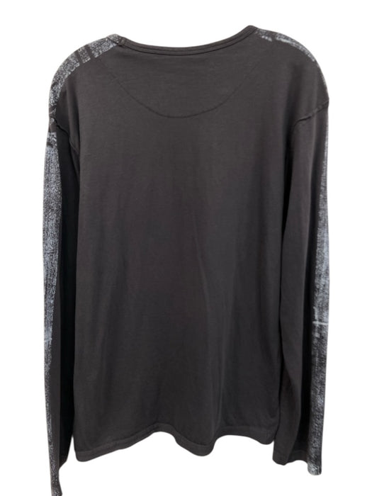 Adolfo Dominguez Size Est M Gray Cotton Long Sleeve Embroidered Top Gray / Est M