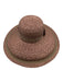 Mazzanti Pink Brown Straw Blend Woven Round Wide Brim Ribbon Detail Hat Pink Brown