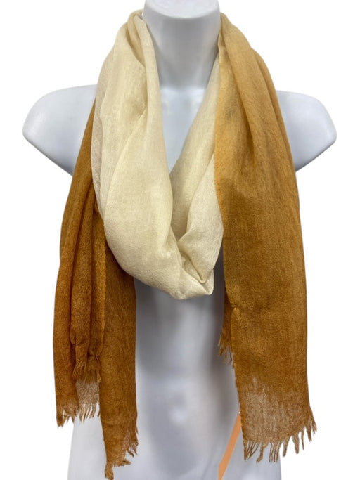 Amicale Orange & Beige Cashmere Ombre scarf Orange & Beige / as is