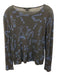 Paloma - Wool Size L Black & Blue Lyocell & Wool Long Sleeve All Over Print Top Black & Blue / L