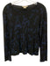 Paloma - Wool Size L Black & Blue Lyocell & Wool Long Sleeve All Over Print Top Black & Blue / L