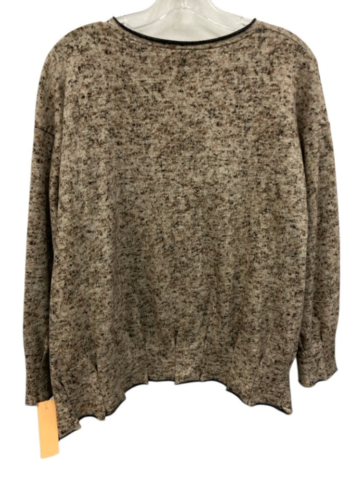 Lux Mood Size M Beige & Brown Cotton & Elastane Long Sleeve Pleated Detail Top Beige & Brown / M