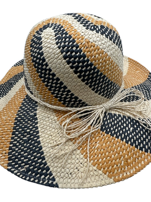 Goorin Bros Beige, Black & Yellow Paper Woven Swirl Round Bow Detail Hat Beige, Black & Yellow / Medium