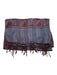 No Brand Blue & Burgundy Silk Tassles Floral scarf Blue & Burgundy
