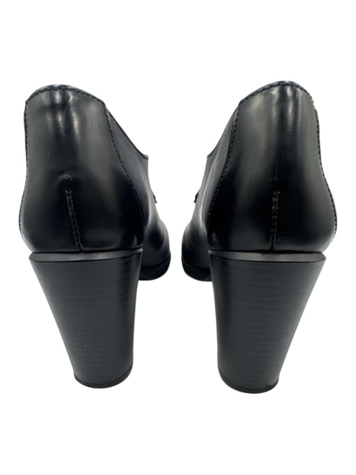 Hispanitas Shoe Size 40 Black Leather Block Heel Pointed Toe Strap V Ankle Shoes Black / 40