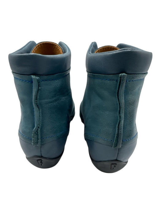 John Fluevog Shoe Size 10.5 Blue Leather Pointed Toe Ankle Boot Laces Shoes Blue / 10.5