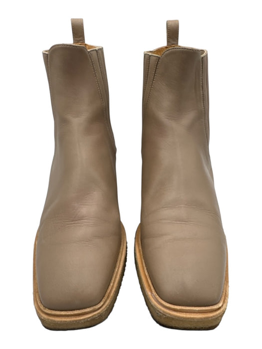 LOQ Shoe Size Est 9.5 Brown Leather Ankle Bootie Square Toe Booties Brown / Est 9.5