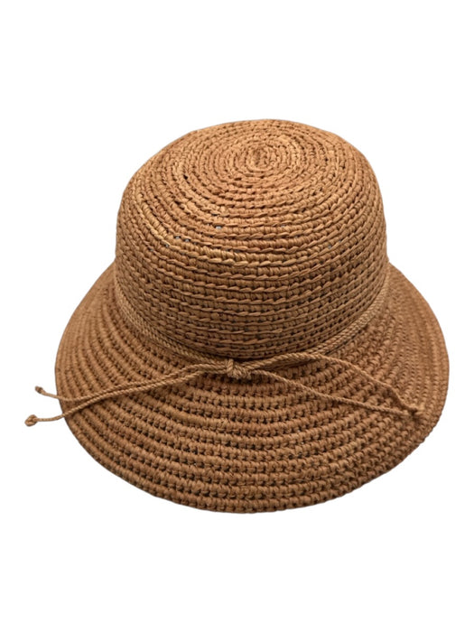 Kaminski Pink Beige Raffia Woven Rope Detail Round Sun Hat Pink Beige