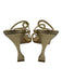 Manolo Blahnik Shoe Size 38 Gold Leather Interlocking Open Toe Mule Sandals Gold / 38