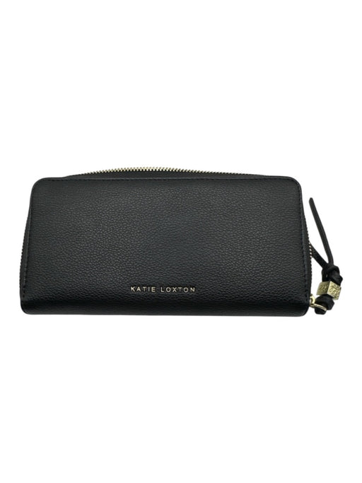Katie Loxton Black Canvas Gold hardware Inside Pocket Zip Around Wallets Black