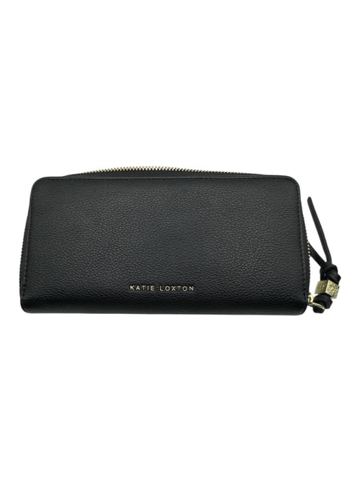 Katie Loxton Black Canvas Gold hardware Inside Pocket Zip Around Wallets Black