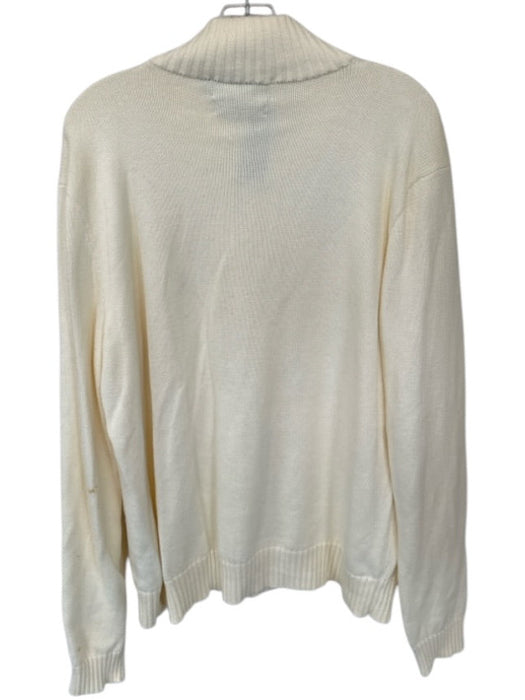 Polo Ralph Lauren Size XL Cream & Navy Cotton Knit Half Zip Men's Sweater Cream & Navy / XL
