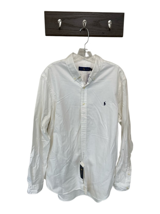 Ralph Lauren NWT Size XL White Cotton Solid Button Down Men's Shirt White / XL