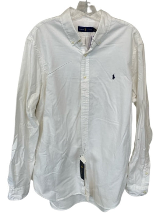 Ralph Lauren NWT Size XL White Cotton Solid Button Down Men's Shirt White / XL