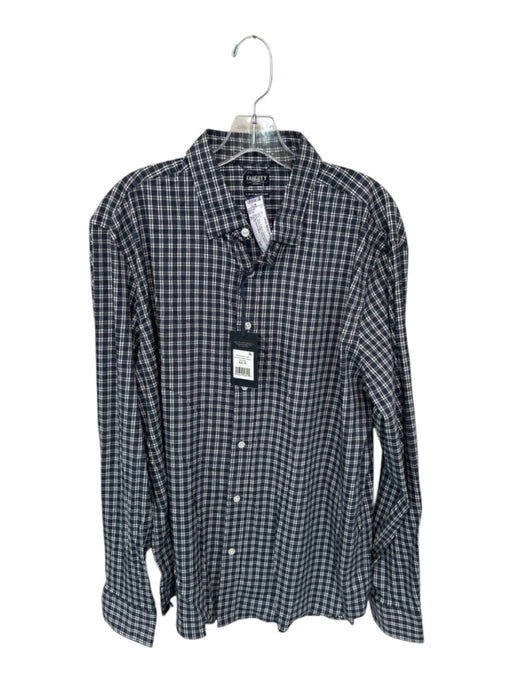 Faherty NWT Size XL Navy & White Supima cotton Grid Button Down Men's Shirt Navy & White / XL