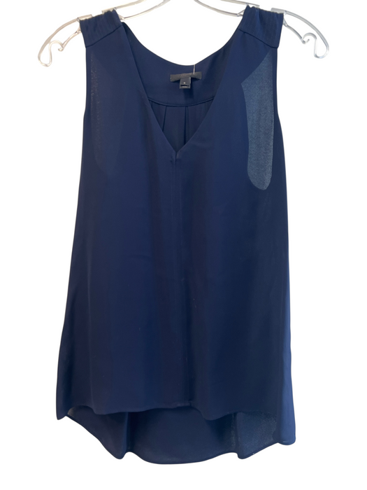 J Crew Size 0 Navy No Fabric Tag V Neck Sleeveless Sheer Overlay Top Navy / 0