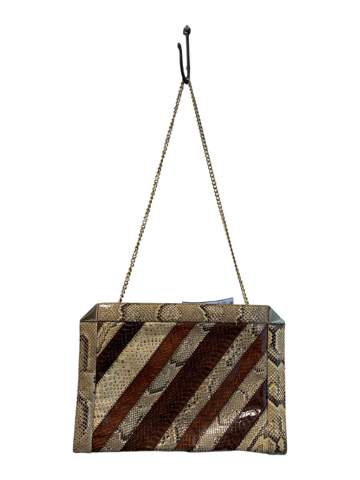 Susan Gail snake print Genuine Snake Chain Zip Close Clutch shoulder bag Bag snake print / M