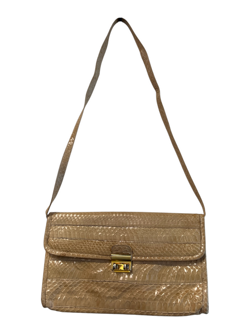 Morris Moskowitz Tan Genuine Reptile Shoulder Bag Strap Envelope Bag Tan / S