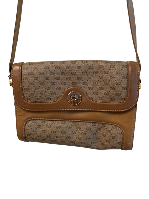 Gucci Brown Leather Gold hardware Gucci Monogram Envelope Cross Body Bag Brown / S
