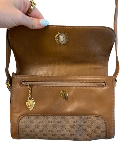 Gucci Brown Leather Gold hardware Gucci Monogram Envelope Cross Body Bag Brown / S