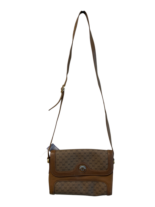 Gucci Brown Leather Gold hardware Gucci Monogram Envelope Cross Body Bag Brown / S