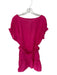 Inclan Studio Size S Pink Linen Mini Tie belt Cuff Sleeve Ruffle Bottom Dress Pink / S