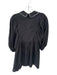 Hunter Bell Size S Black & White Linen Blend Mini Collar Puff Sleeve Dress Black & White / S