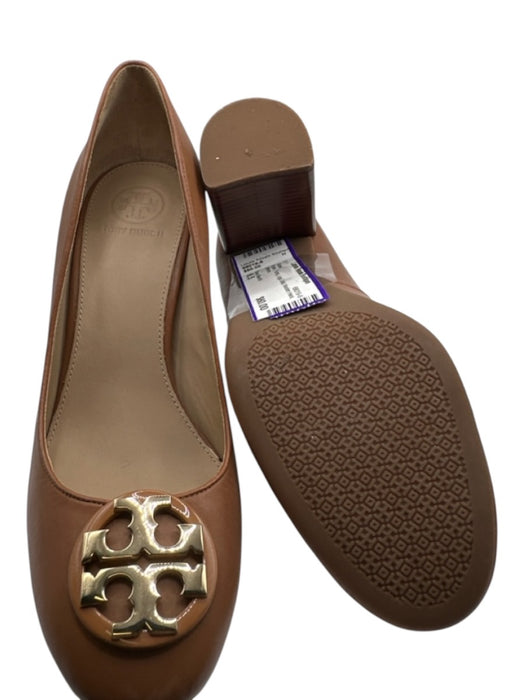 Tory Burch Shoe Size 6.5 Brown Pump Logo Detail Wooden Heel Shoes Brown / 6.5