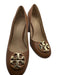 Tory Burch Shoe Size 6.5 Brown Pump Logo Detail Wooden Heel Shoes Brown / 6.5