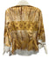 Just Cavalli Size 42 Yellow & White Polyester Blend Long Sleeve Button Front Top Yellow & White / 42