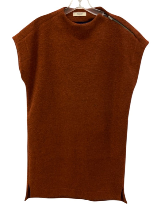 Madewell Size XS/S Rust Brown Cap Sleeve Zip Shoulder Pockets Dress Rust Brown / XS/S