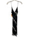 Diane Von Furstenberg Size 2 Black & White Silk Spaghetti Strap Sheer Dress Black & White / 2