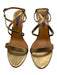Ralph Lauren Shoe Size 39 Gold Bronze Leather Toe Strap Criss Cross Pumps Gold Bronze / 39