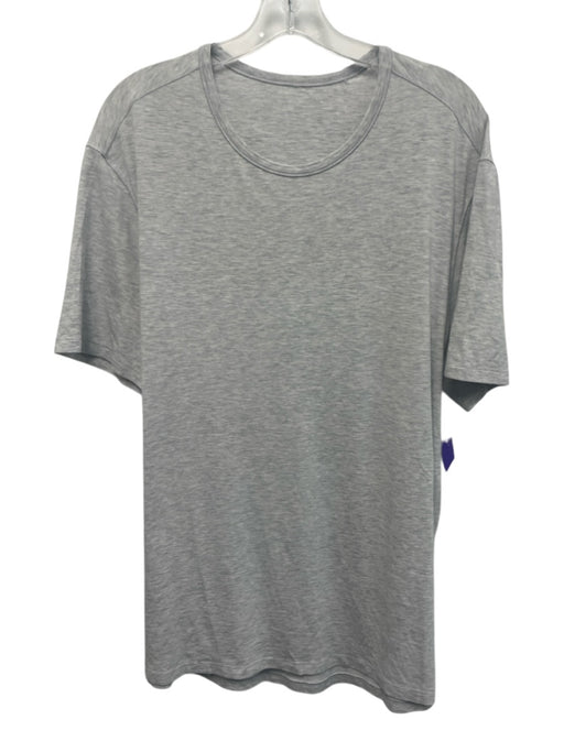 Lululemon Size Est L Light Gray Synthetic Heathered Athletic Men's Short Sleeve Light Gray / Est L