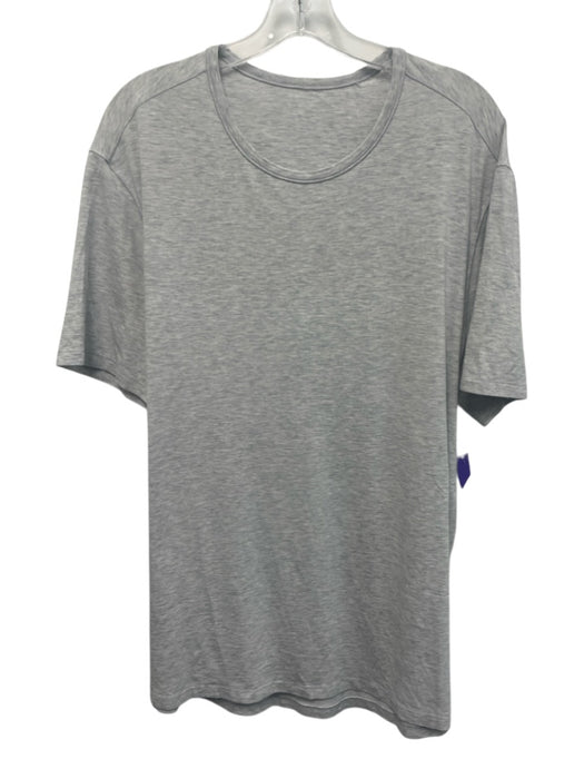 Lululemon Size Est L Light Gray Synthetic Heathered Athletic Men's Short Sleeve Light Gray / Est L