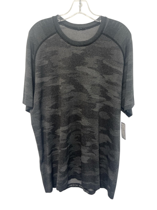 Lululemon Size Est L Gray Synthetic Camo Athletic T Shirt Men's Short Sleeve Gray / Est L