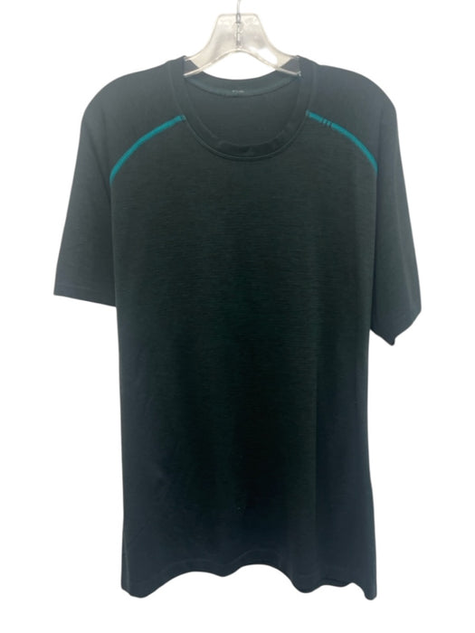 Lululemon Size Est L Dark Green Synthetic Heathered Athletic Men's Short Sleeve Dark Green / Est L