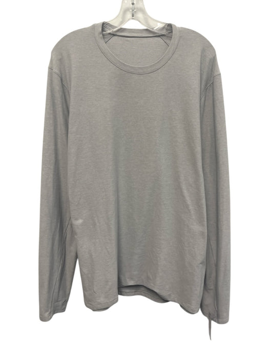 Lululemon Size Est L Light Gray Synthetic Heathered Athletic Long Sleeve Shirt Light Gray / Est L