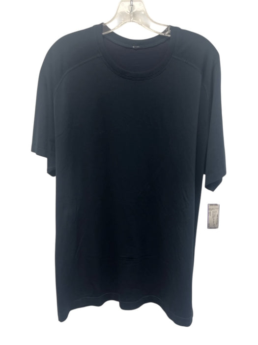 Lululemon Size Est L Navy Synthetic Solid Athletic T Shirt Men's Short Sleeve Navy / Est L