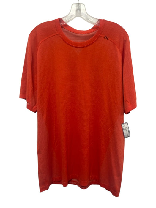 Lululemon Size Est M Orange Synthetic Solid T Shirt Men's Short Sleeve Orange / Est M