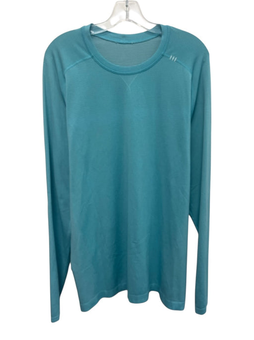 Lululemon Size Est M Teal Synthetic Solid Athletic T Shirt Long Sleeve Shirt Teal / Est M