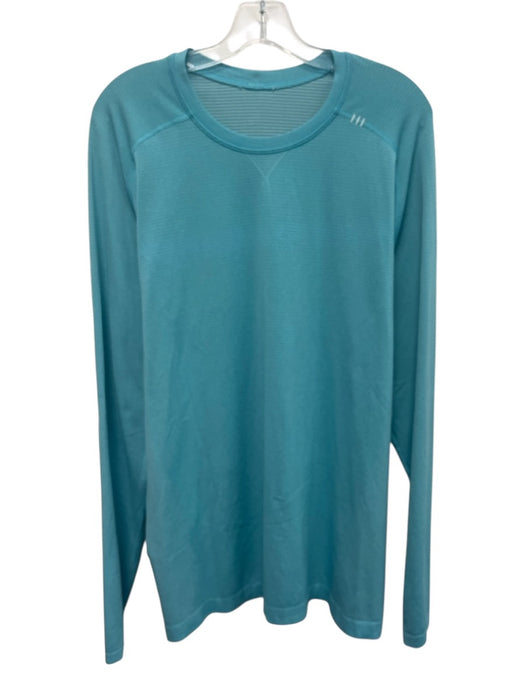 Lululemon Size Est M Teal Synthetic Solid Athletic T Shirt Long Sleeve Shirt Teal / Est M