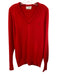 Christian Dior Size Large Red Orlon Acrylic Long Sleeve Logo Ribbed Sweater Red / Large