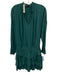 Ramy Brook Size Medium Green Polyester Long Sleeve Elastic Waist Tiered Dress Green / Medium