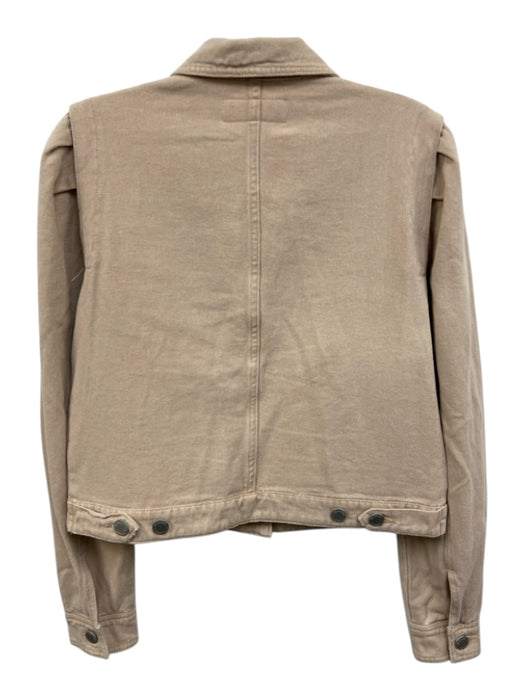 BlankNYC Size Medium Tan Beige Cotton Denim Long Sleeve Button Front Jacket Tan Beige / Medium