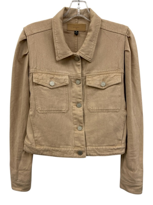 BlankNYC Size Medium Tan Beige Cotton Denim Long Sleeve Button Front Jacket Tan Beige / Medium