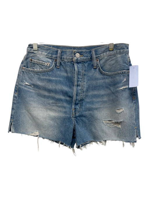 Etica Size 29 Light Wash Cotton Denim High Rise Whiskering Shorts Light Wash / 29